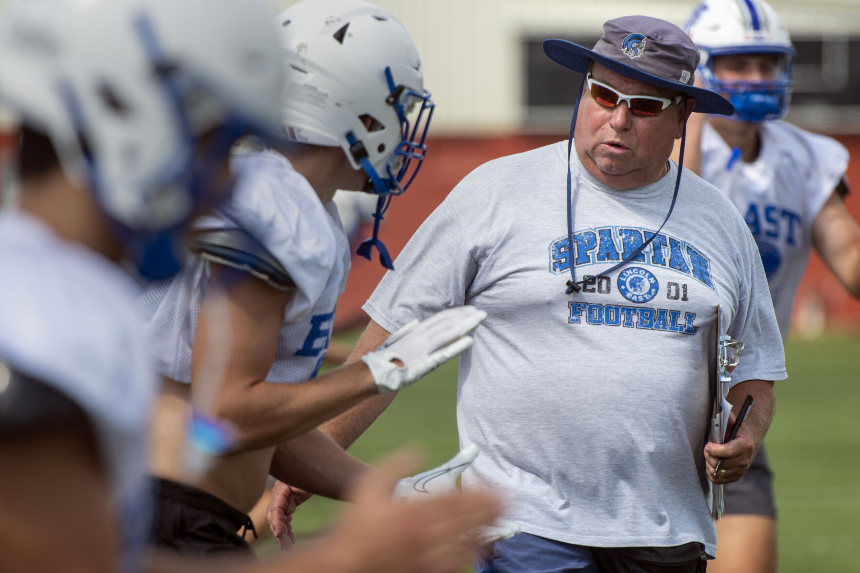 Lincoln East football practice, 8.10
